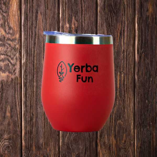 thermal cup red 300ml - yerbafun.nl